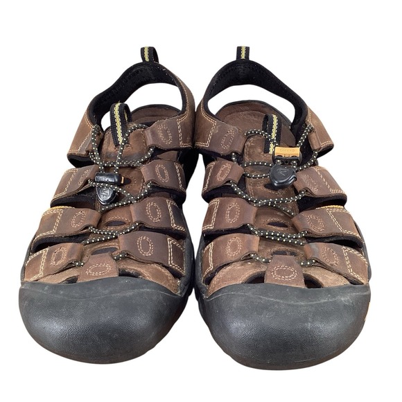 KEEN Newport M Bison Brown Leather  Men\'s Sz 11.5 Waterproof‎ Hiking Sandal